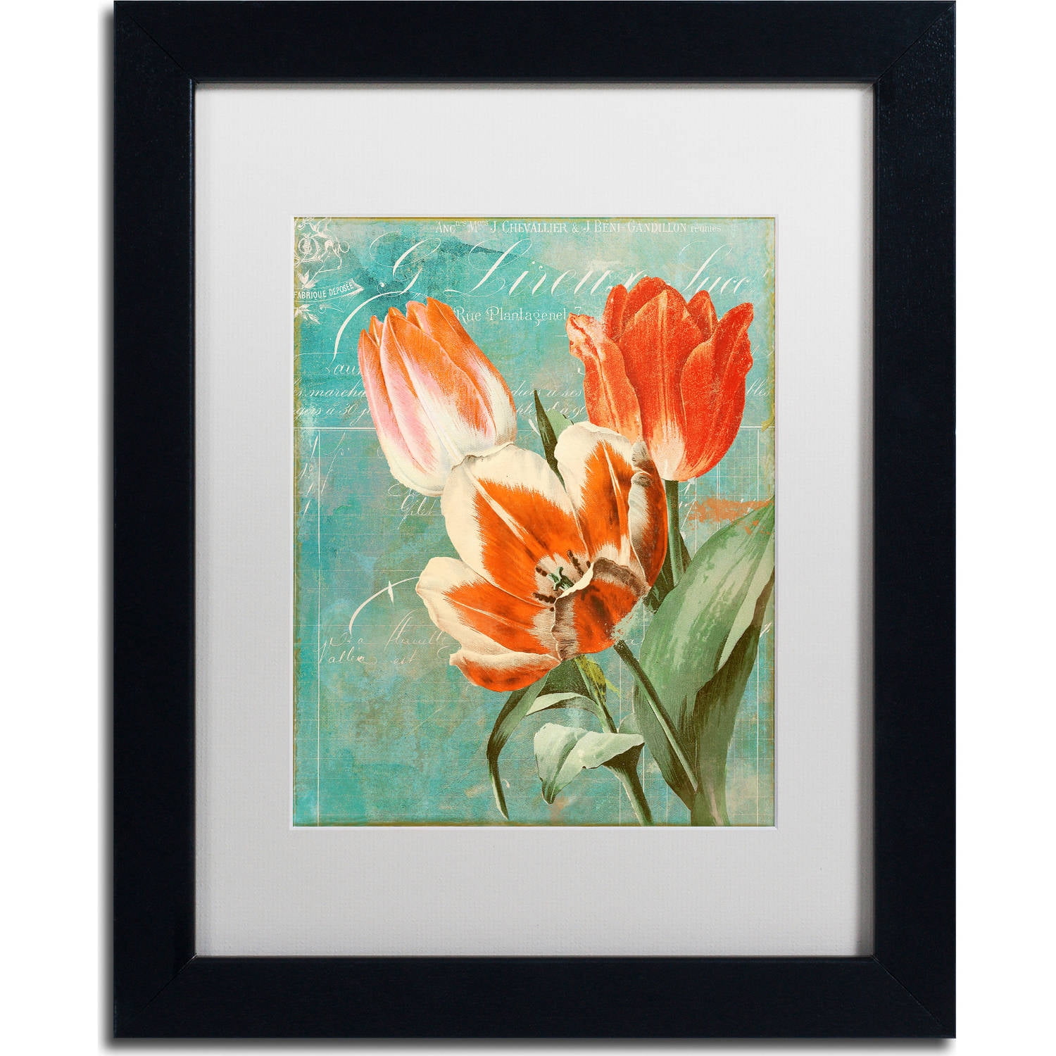 Trademark Fine Art "Tulips Ablaze II" Canvas Art by Color Bakery, White Matte, Black Frame