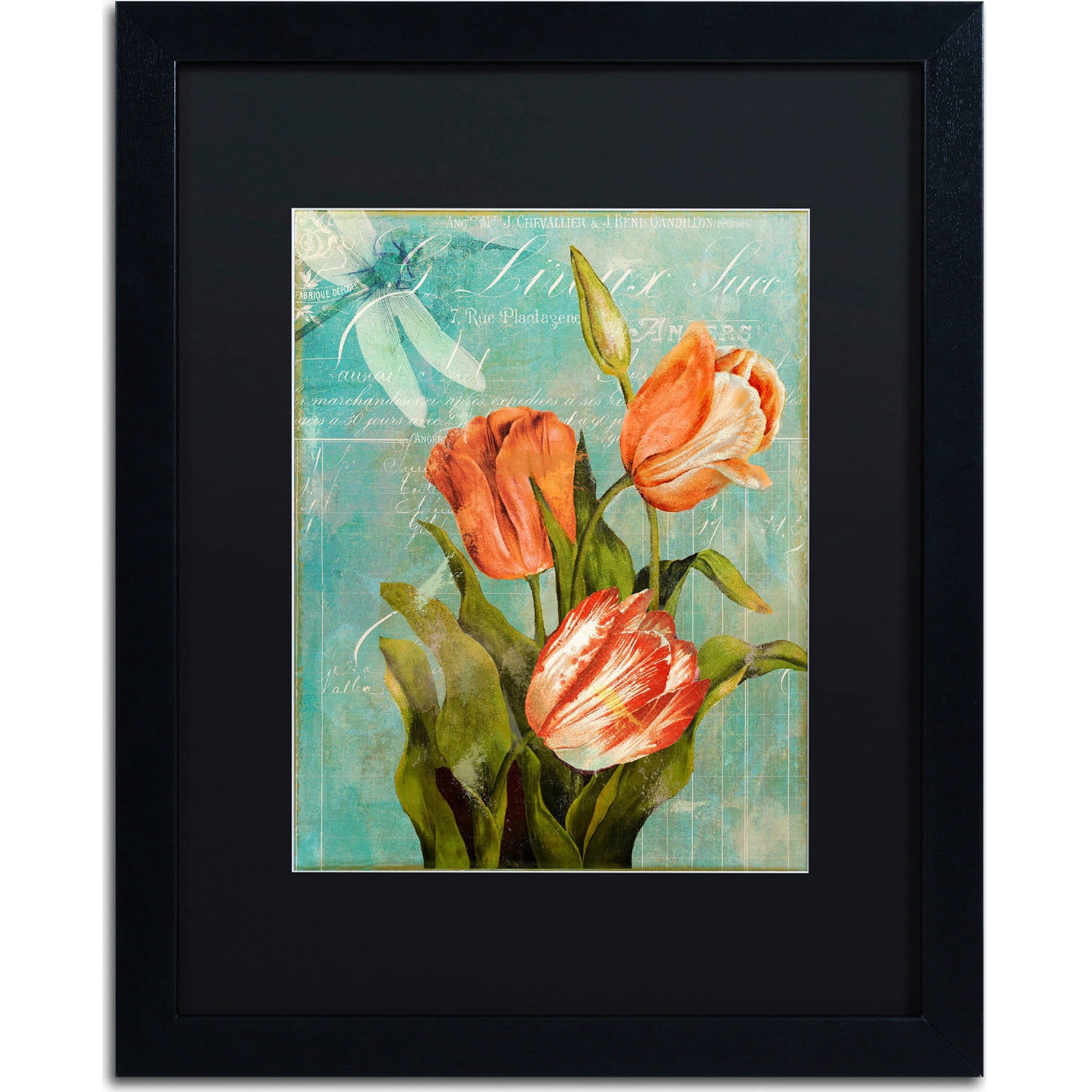 Trademark Fine Art "Tulips Ablaze III" Canvas Art by Color Bakery, Black Matte, Black Frame