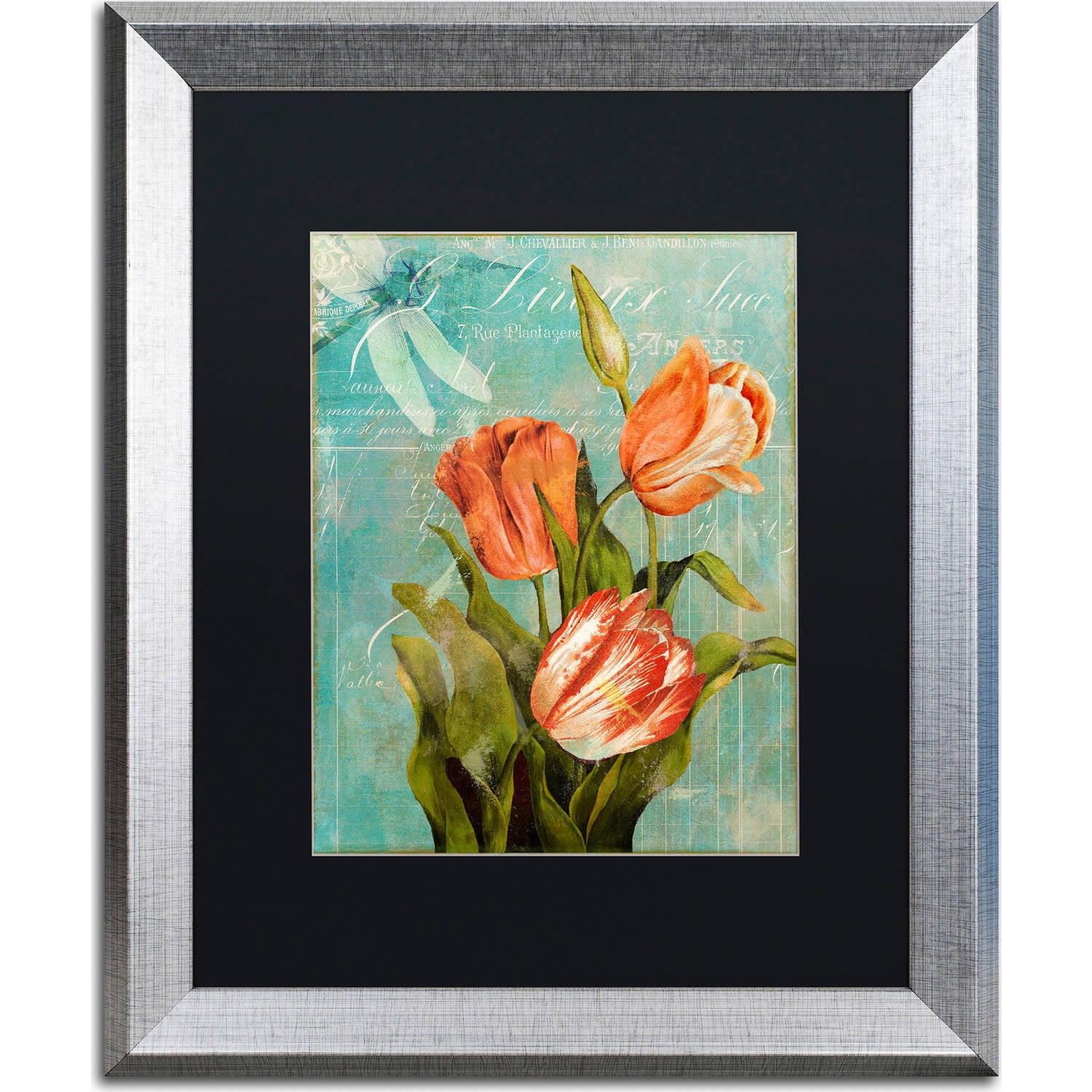 Trademark Fine Art "Tulips Ablaze III" Canvas Art by Color Bakery, Black Matte, Silver Frame