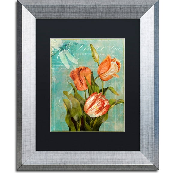 Trademark Fine Art "Tulips Ablaze III" Canvas Art by Color Bakery, Black Matte, Silver Frame