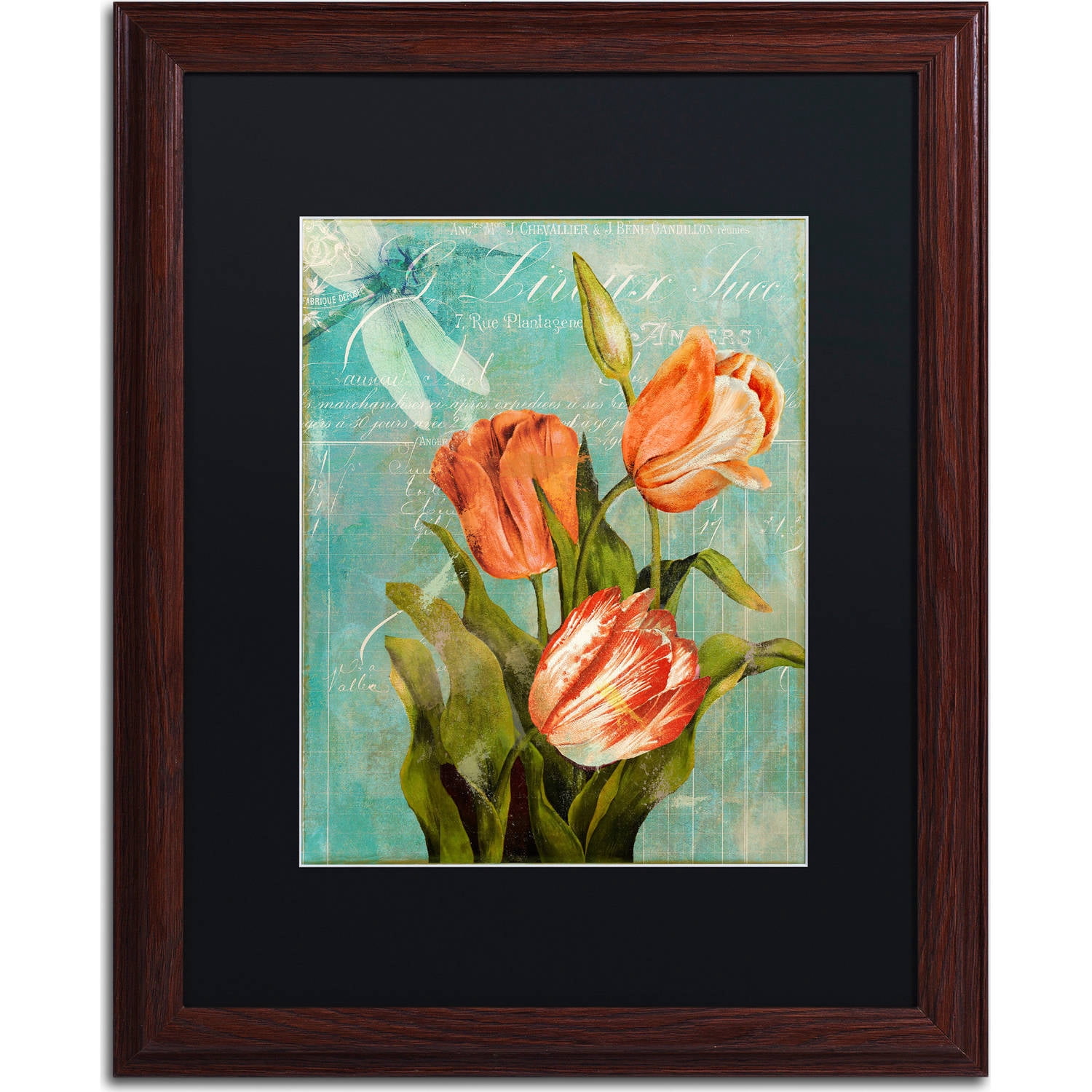 Trademark Fine Art "Tulips Ablaze III" Canvas Art by Color Bakery, Black Matte, Wood Frame