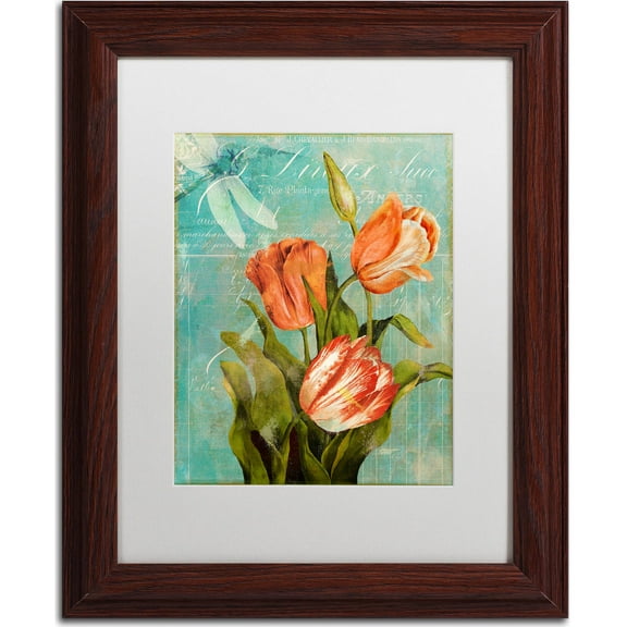 Trademark Fine Art "Tulips Ablaze III" Canvas Art by Color Bakery, White Matte, Wood Frame