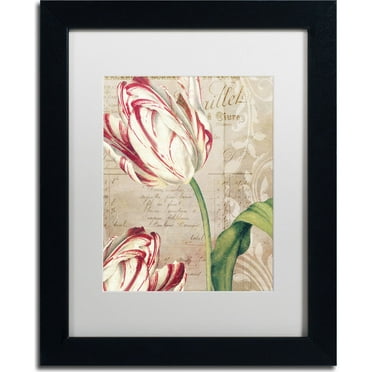 Trademark Fine Art "Tulips" Canvas Art by Color Bakery, White Matte, Black Frame