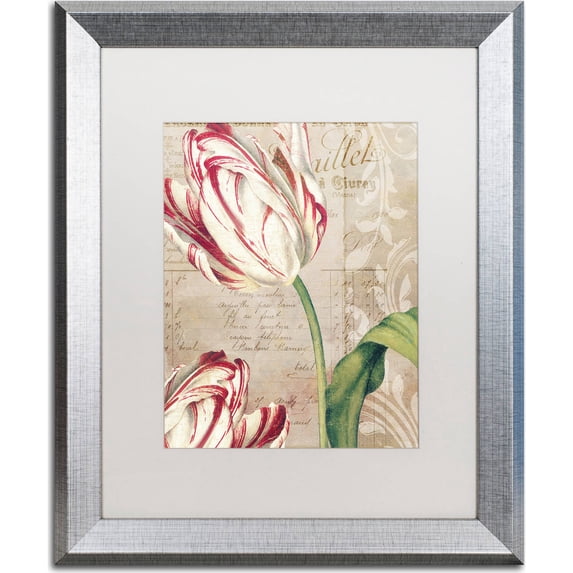 Trademark Fine Art "Tulips" Canvas Art by Color Bakery, White Matte, Silver Frame
