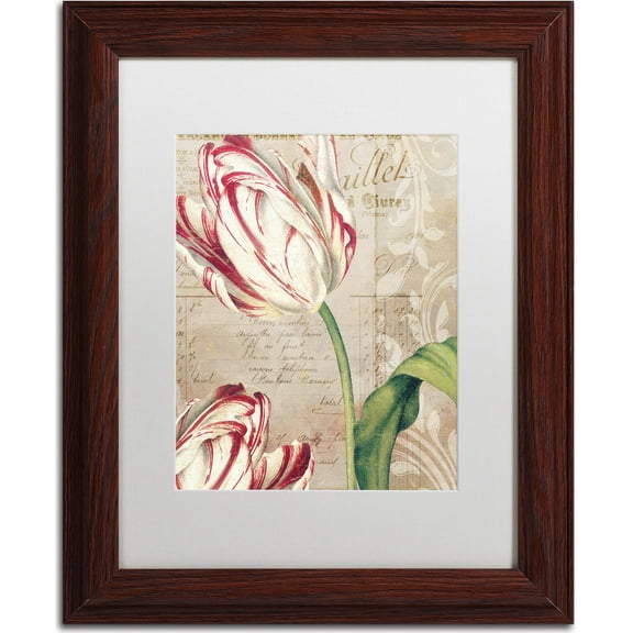 Trademark Fine Art "Tulips" Canvas Art by Color Bakery, White Matte, Wood Frame