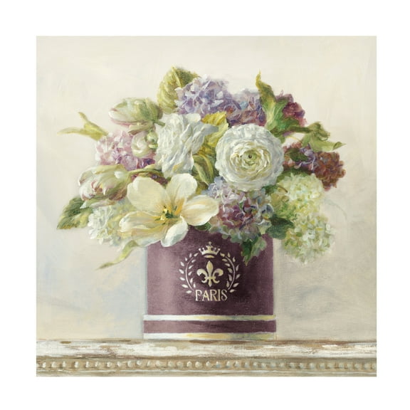 Trademark Fine Art 'Tulips in Aubergine Hatbox' Canvas Art by Danhui Nai