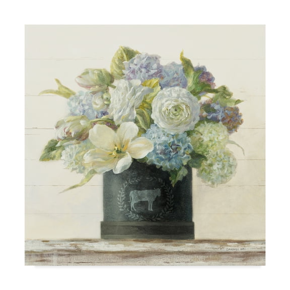 Trademark Fine Art 'Tulips in Hatbox Shiplap' Canvas Art by Danhui Nai