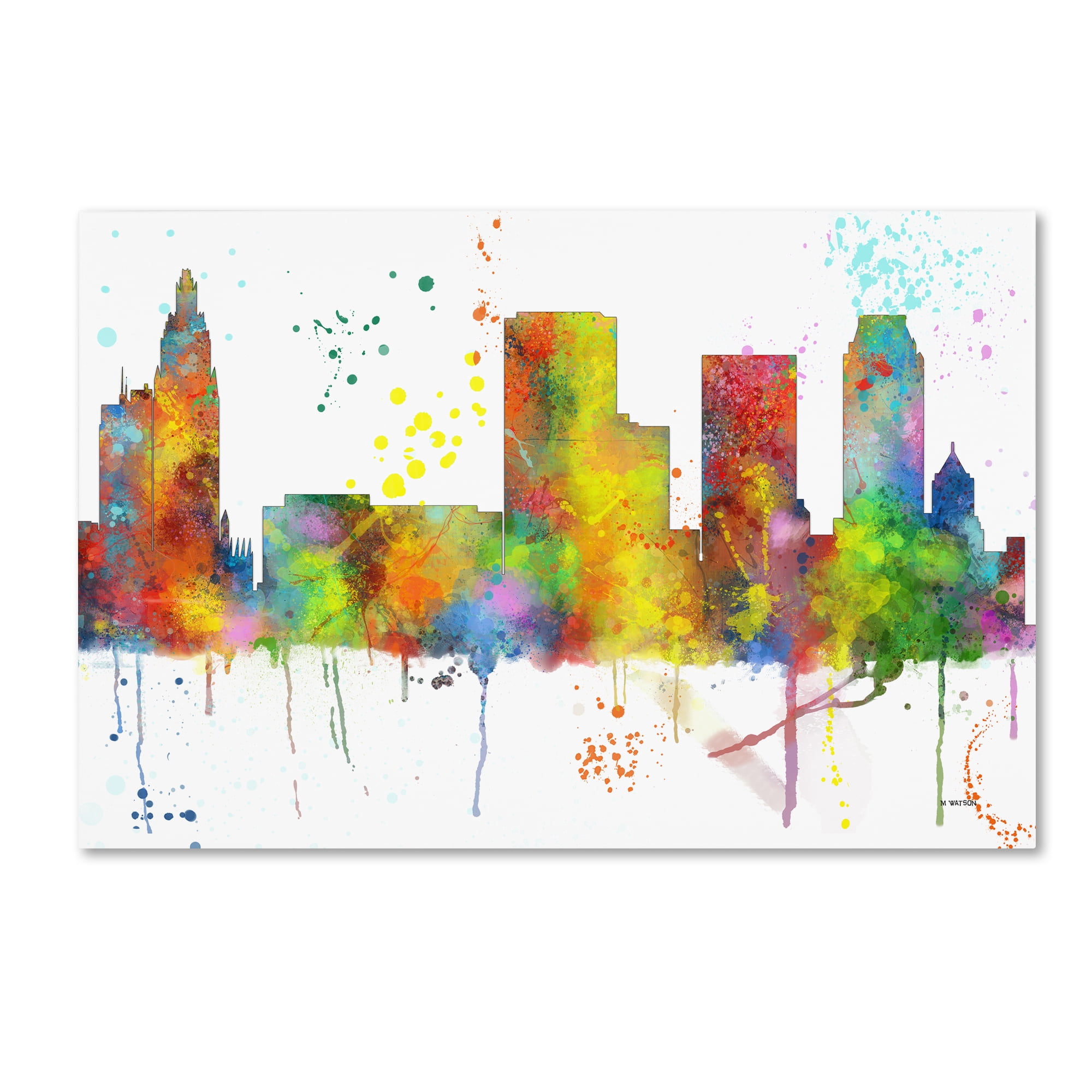 Trademark Fine Art "Tulsa Oklahoma Skyline Mclr-1" Canvas Art by Marlene Watson