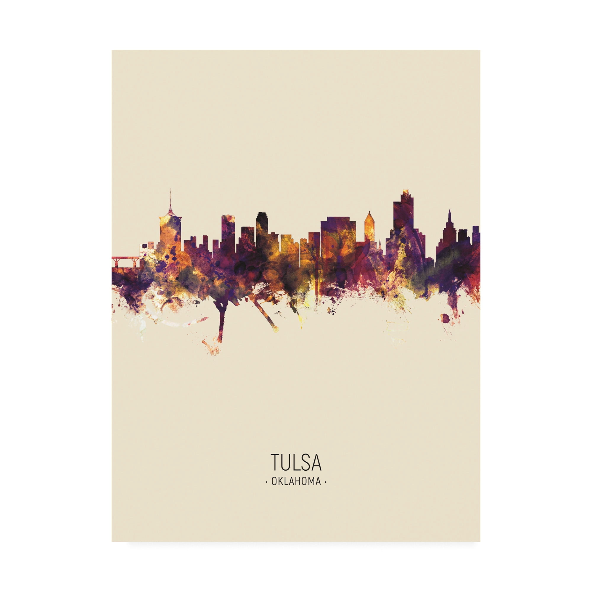 Trademark Fine Art 'Tulsa Oklahoma Skyline Portrait III' Canvas Art by Michael Tompsett