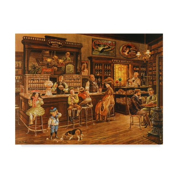 Trademark Fine Art 'Turn Of The Century Drug Store' Canvas Art by Lee Dubin