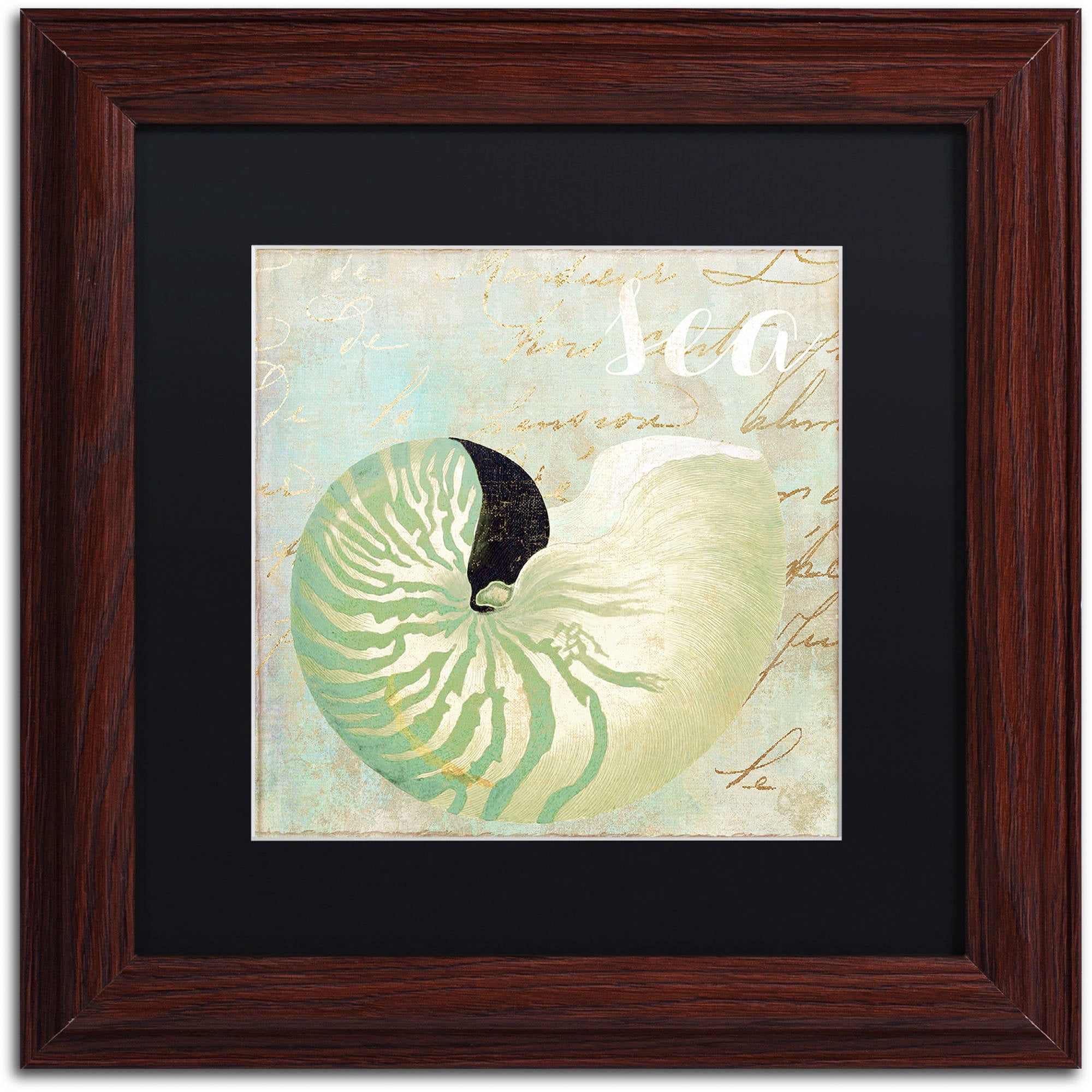 Trademark Fine Art "Turquoise Beach I" Canvas Art by Color Bakery Black Matte, Wood Frame