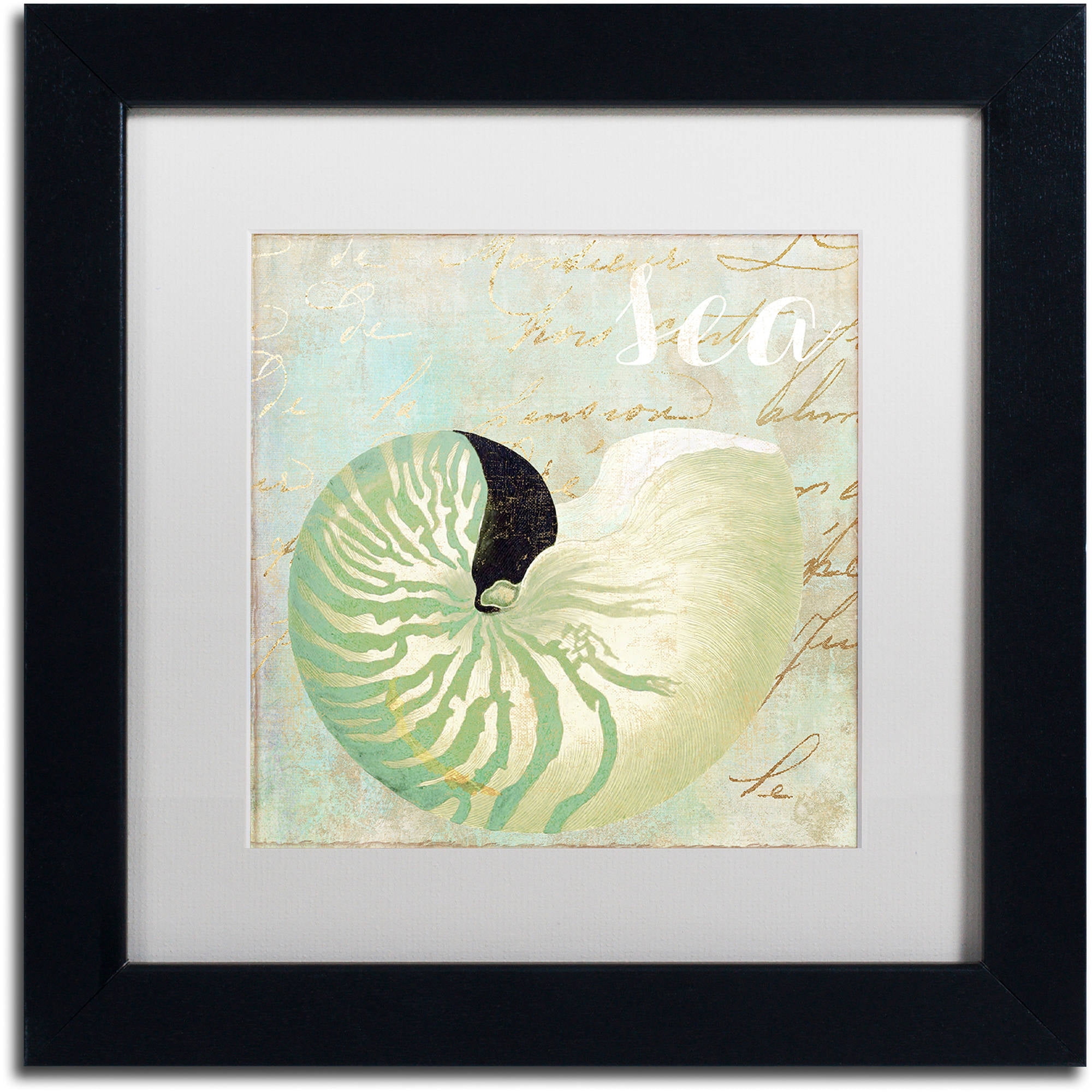Trademark Fine Art "Turquoise Beach I" Canvas Art by Color Bakery White Matte, Black Frame