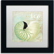 Trademark Fine Art "Turquoise Beach I" Canvas Art by Color Bakery White Matte, Black Frame