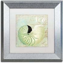 Trademark Fine Art "Turquoise Beach I" Canvas Art by Color Bakery White Matte, Silver Frame