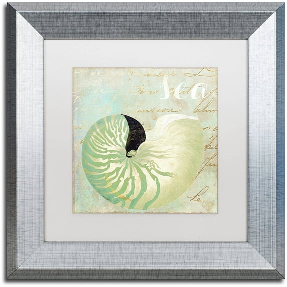 Trademark Fine Art "Turquoise Beach I" Canvas Art by Color Bakery White Matte, Silver Frame