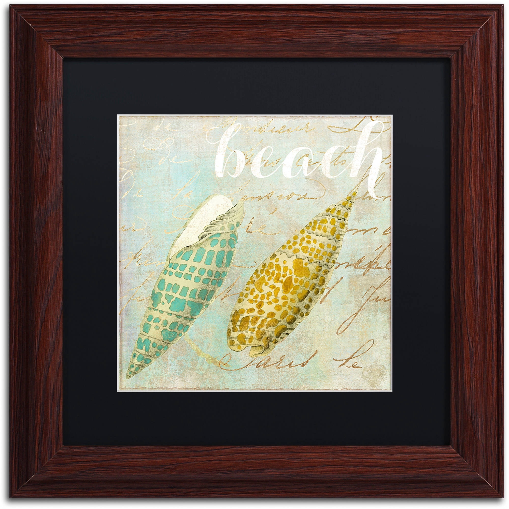 Trademark Fine Art "Turquoise Beach II" Canvas Art by Color Bakery Black Matte, Wood Frame