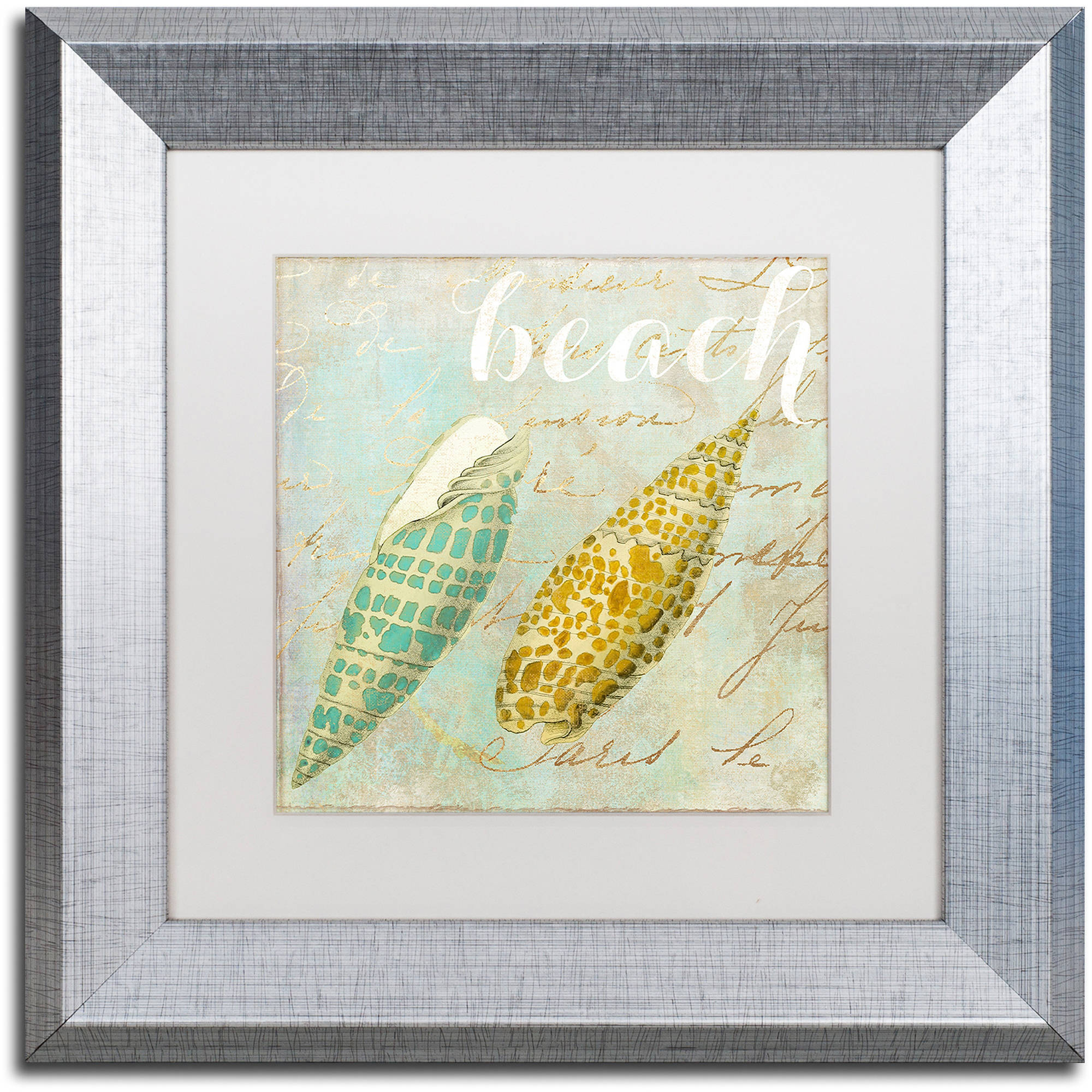 Trademark Fine Art "Turquoise Beach II" Canvas Art by Color Bakery White Matte, Silver Frame