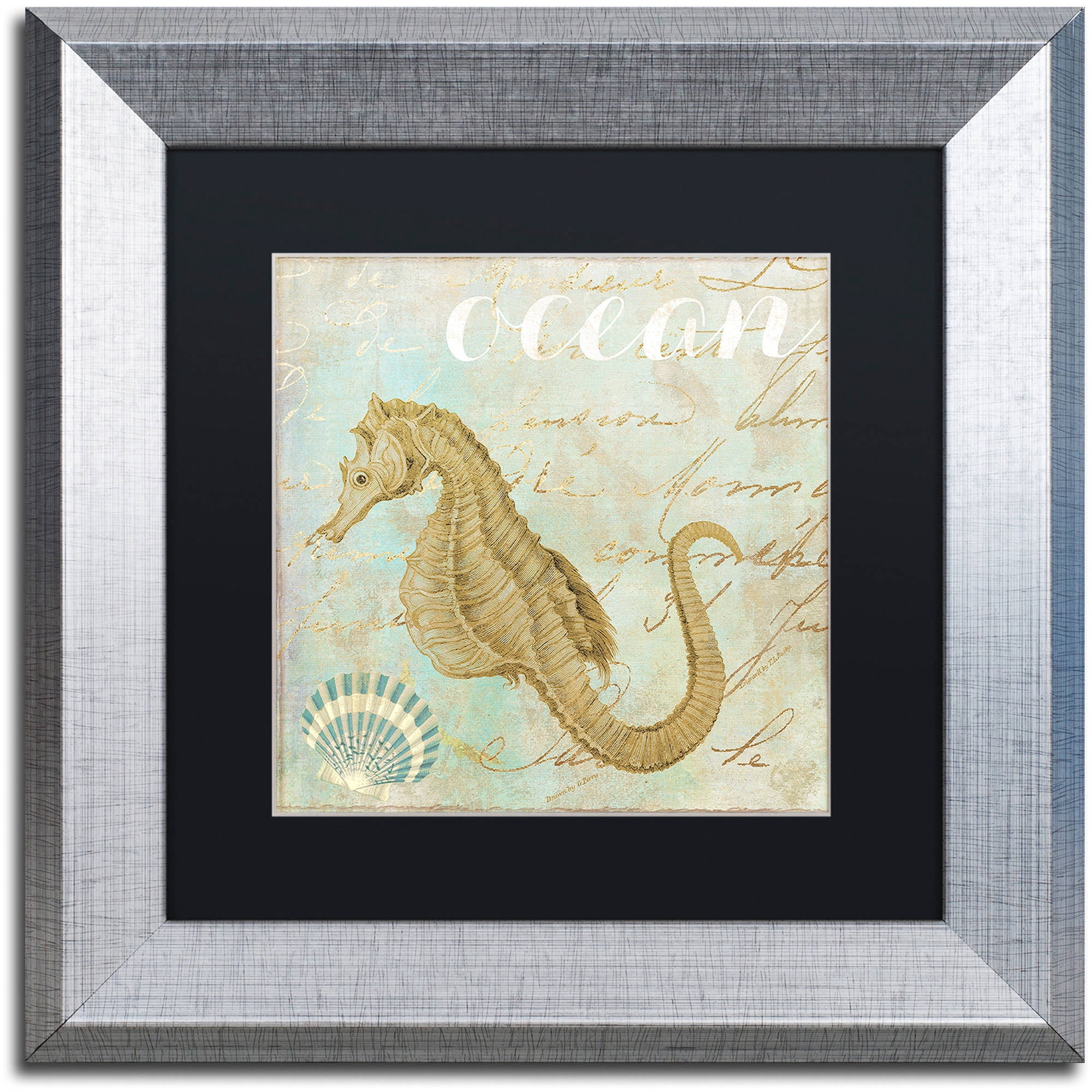Trademark Fine Art "Turquoise Beach III" Canvas Art by Color Bakery Black Matte, Silver Frame