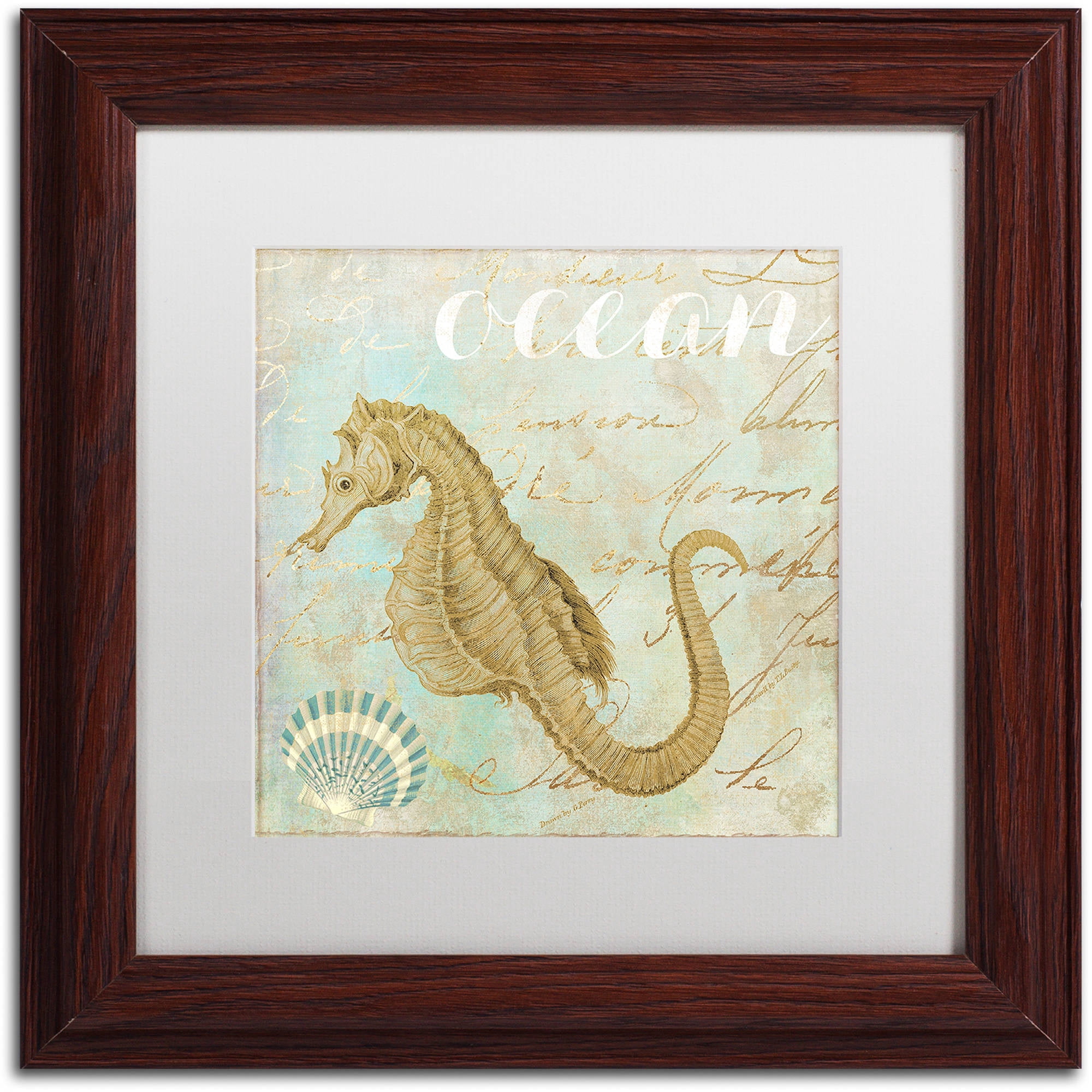 Trademark Fine Art "Turquoise Beach III" Canvas Art by Color Bakery White Matte, Wood Frame