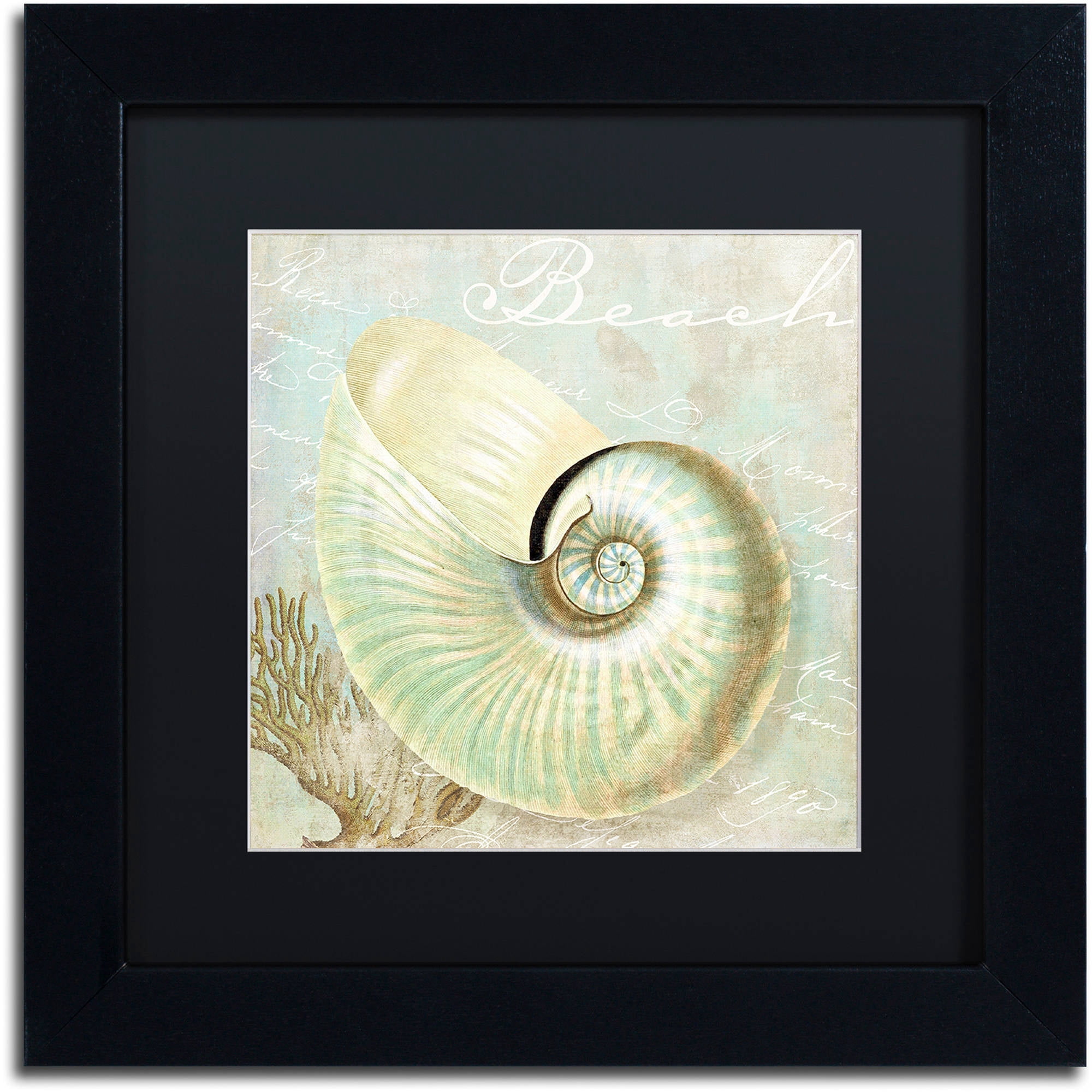 Trademark Fine Art "Turquoise Beach IV" Canvas Art by Color Bakery Black Matte, Black Frame