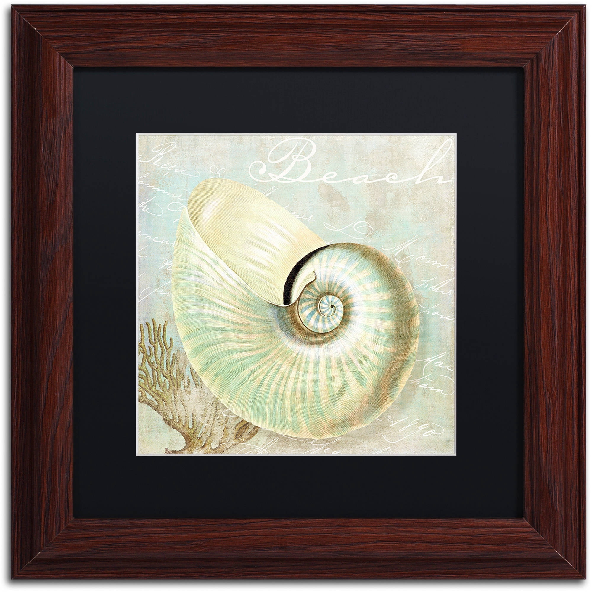 Trademark Fine Art "Turquoise Beach IV" Canvas Art by Color Bakery Black Matte, Wood Frame