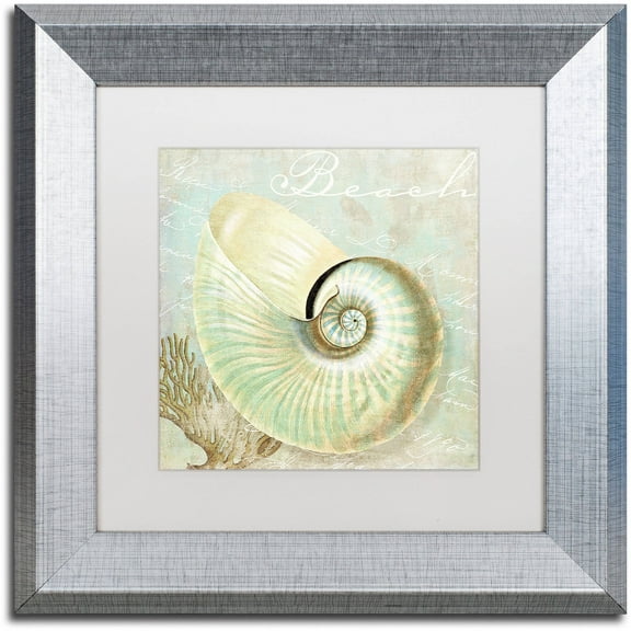 Trademark Fine Art "Turquoise Beach IV" Canvas Art by Color Bakery White Matte, Silver Frame