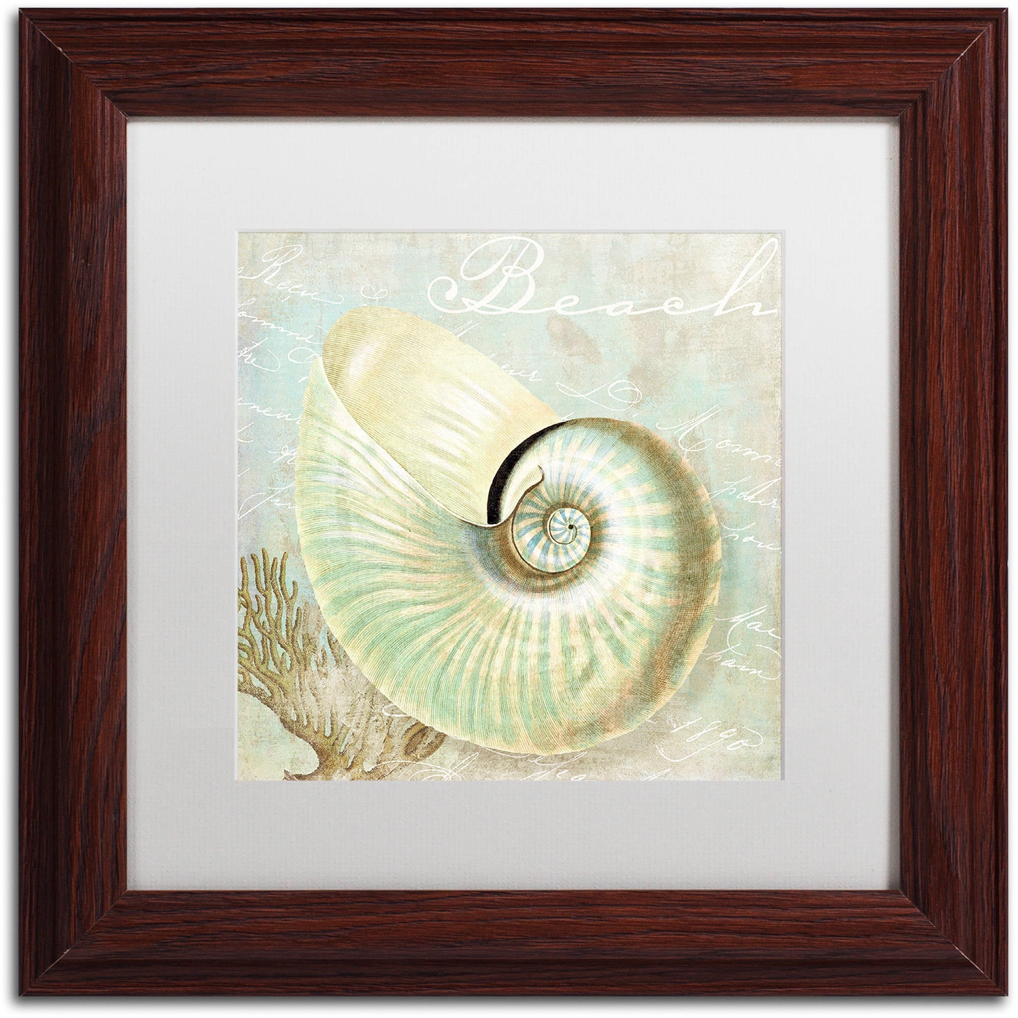 Trademark Fine Art "Turquoise Beach IV" Canvas Art by Color Bakery White Matte, Wood Frame