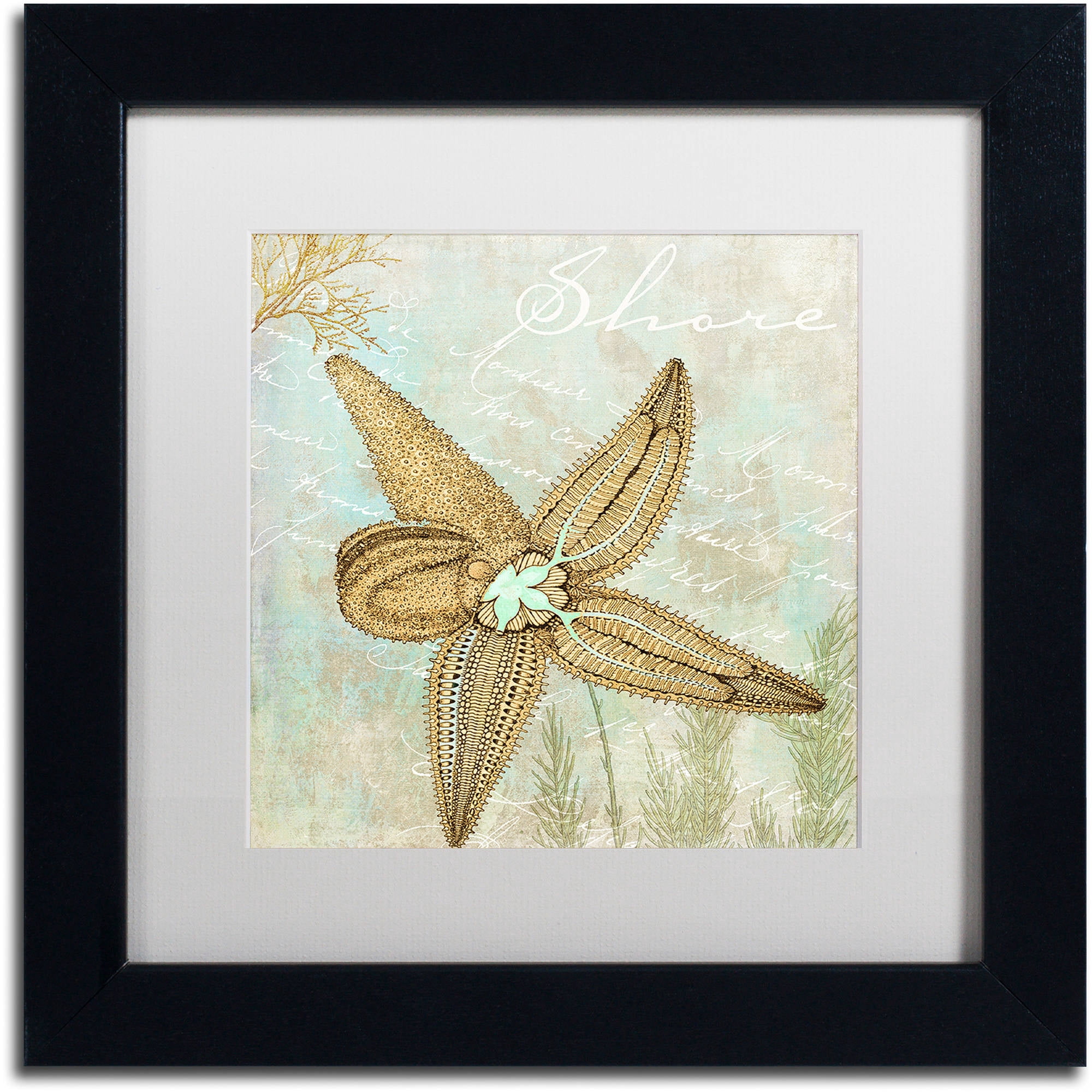 Trademark Fine Art "Turquoise Beach V" Canvas Art by Color Bakery White Matte, Black Frame