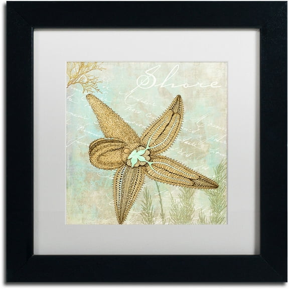 Trademark Fine Art "Turquoise Beach V" Canvas Art by Color Bakery White Matte, Black Frame