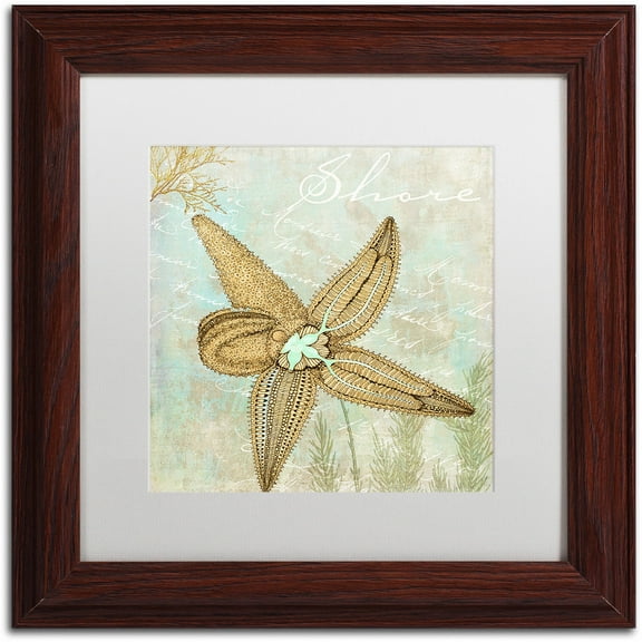 Trademark Fine Art "Turquoise Beach V" Canvas Art by Color Bakery White Matte, Wood Frame