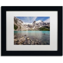 Trademark Fine Art 'Turquoise Blue Lake' Canvas Art by Pierre Leclerc, White Matte, Black Frame