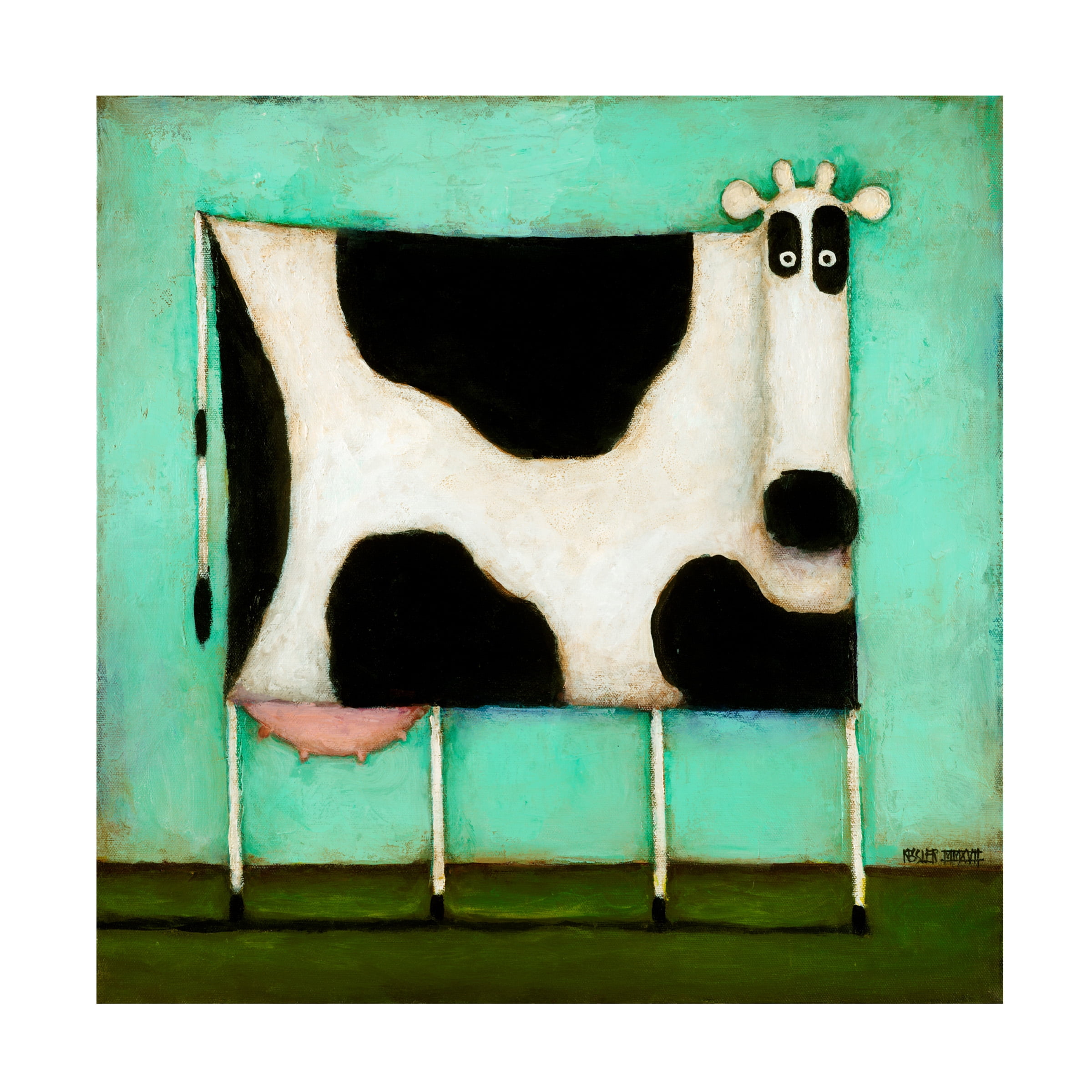 Trademark Fine Art 'Turquoise Cow' Canvas Art by Daniel Patrick Kessler