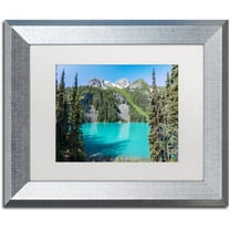 Trademark Fine Art 'Turquoise Lake' Canvas Art by Pierre Leclerc, White Matte, Silver Frame