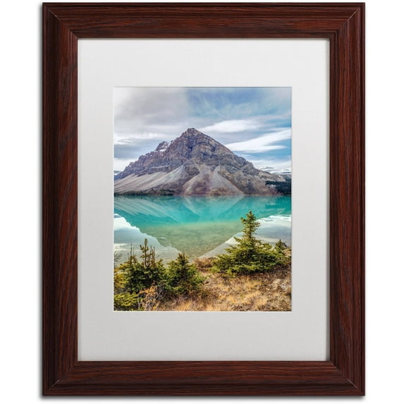 Trademark Fine Art 'Turquoise Reflection' Canvas Art by Pierre Leclerc, White Matte, Wood Frame