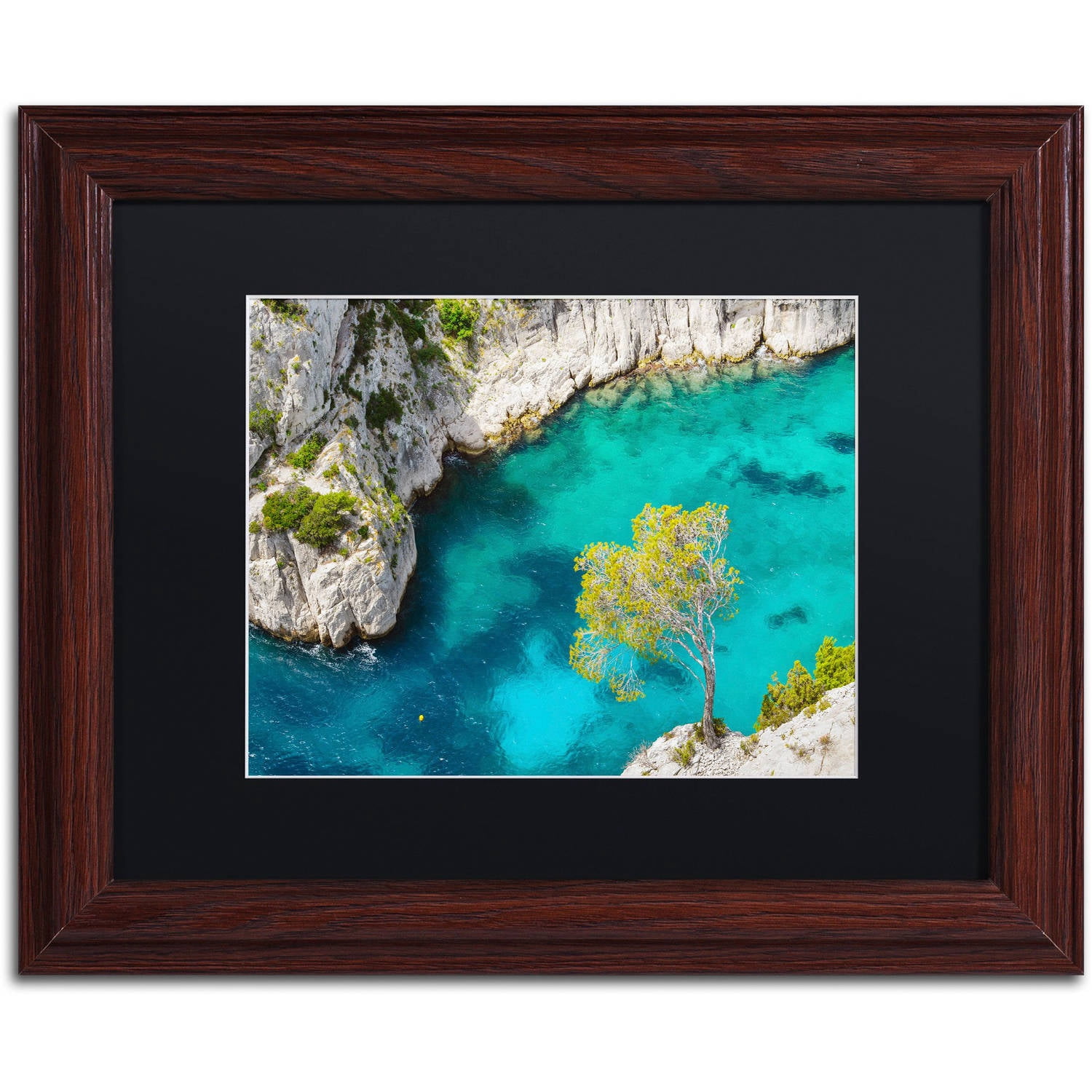 Trademark Fine Art "Turquoise Waters" Canvas Art by Michael Blanchette Photography Black Matte, Wood Frame