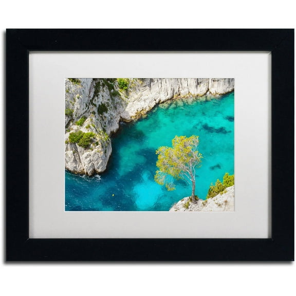 Trademark Fine Art "Turquoise Waters" Canvas Art by Michael Blanchette Photography White Matte, Black Frame