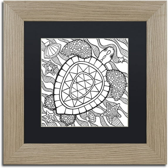 Trademark Fine Art "Turtle Beach" Canvas Art by Hello Angel, Black Matte, Birch Frame