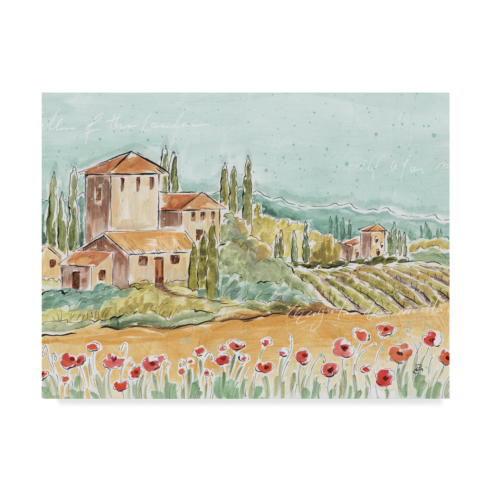 Trademark Fine Art 'Tuscan Breeze I No Grapes' Canvas Art by Daphne Brissonnet