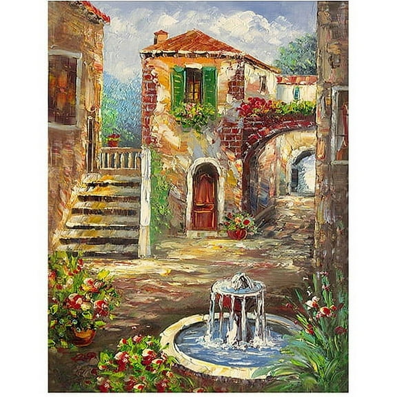 Trademark Fine Art "Tuscan Cottage" Canvas Wall Art by Rio