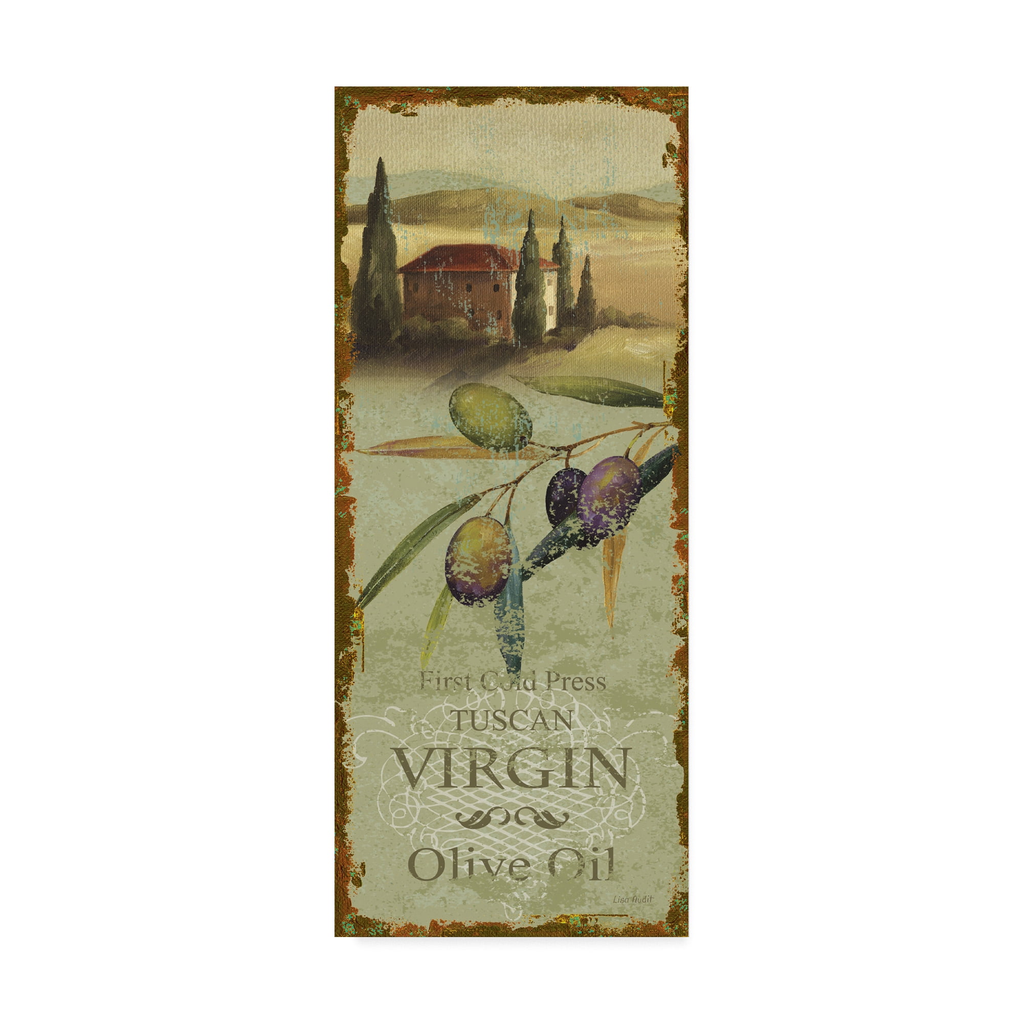 Tuscan Delight IV Olive Oil Canvas Art with Floater Frame