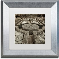 Trademark Fine Art "Tuscan Giardini I" Canvas Art by Alan Blaustein, White Matte, Silver Frame