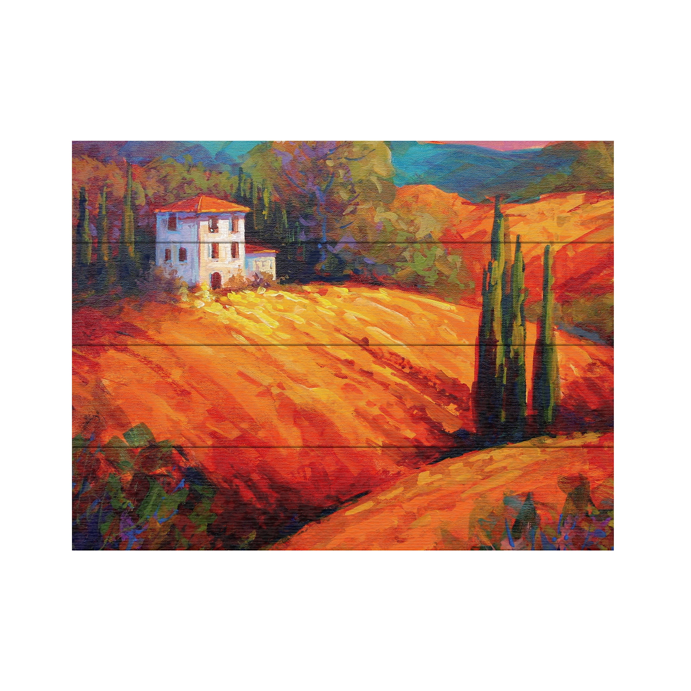 Marion Rose 'Tuscan Villa Evening' Wood Slat Art