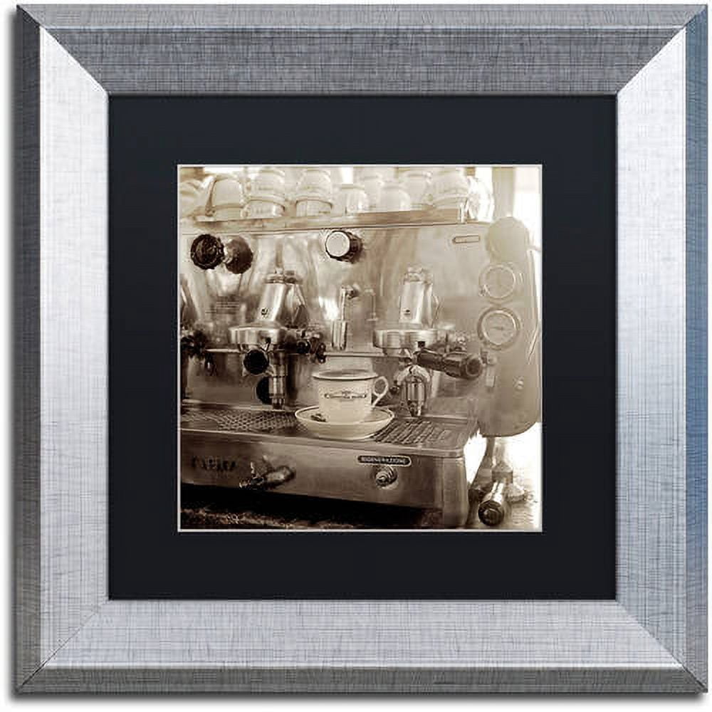 Trademark Fine Art "Tuscany Caffe I" Canvas Art by Alan Blaustein, Black Matte, Silver Frame