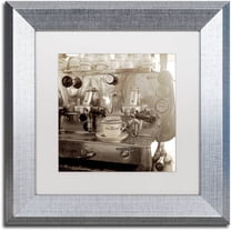 Trademark Fine Art "Tuscany Caffe I" Canvas Art by Alan Blaustein, White Matte, Silver Frame