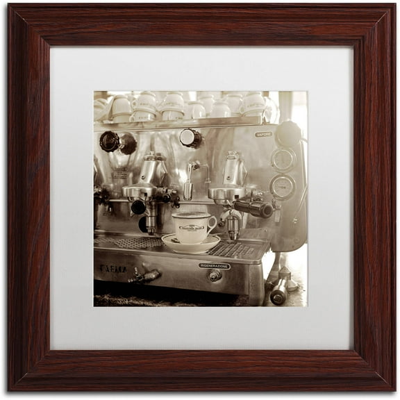 Trademark Fine Art "Tuscany Caffe I" Canvas Art by Alan Blaustein, White Matte, Wood Frame