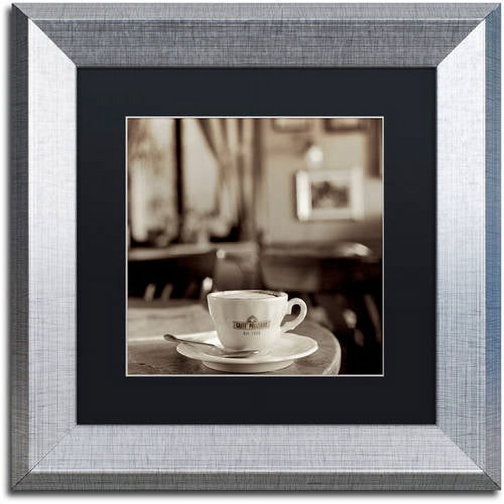 Trademark Fine Art "Tuscany Caffe IV" Canvas Art by Alan Blaustein, Black Matte, Silver Frame