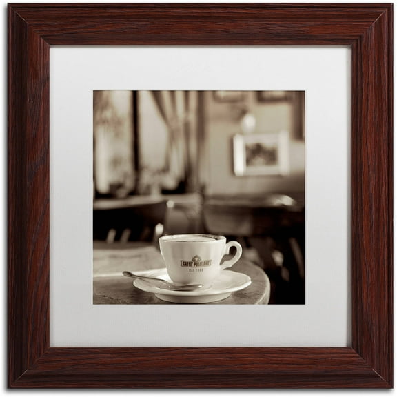 Trademark Fine Art "Tuscany Caffe IV" Canvas Art by Alan Blaustein, White Matte, Wood Frame