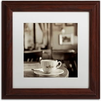 Trademark Fine Art "Tuscany Caffe IV" Canvas Art by Alan Blaustein, White Matte, Wood Frame