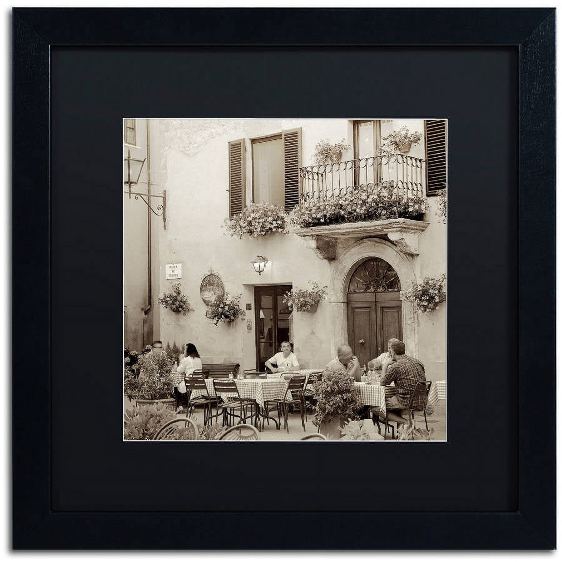 Trademark Fine Art "Tuscany Caffe VI" Canvas Art by Alan Blaustein, Black Matte, Black Frame