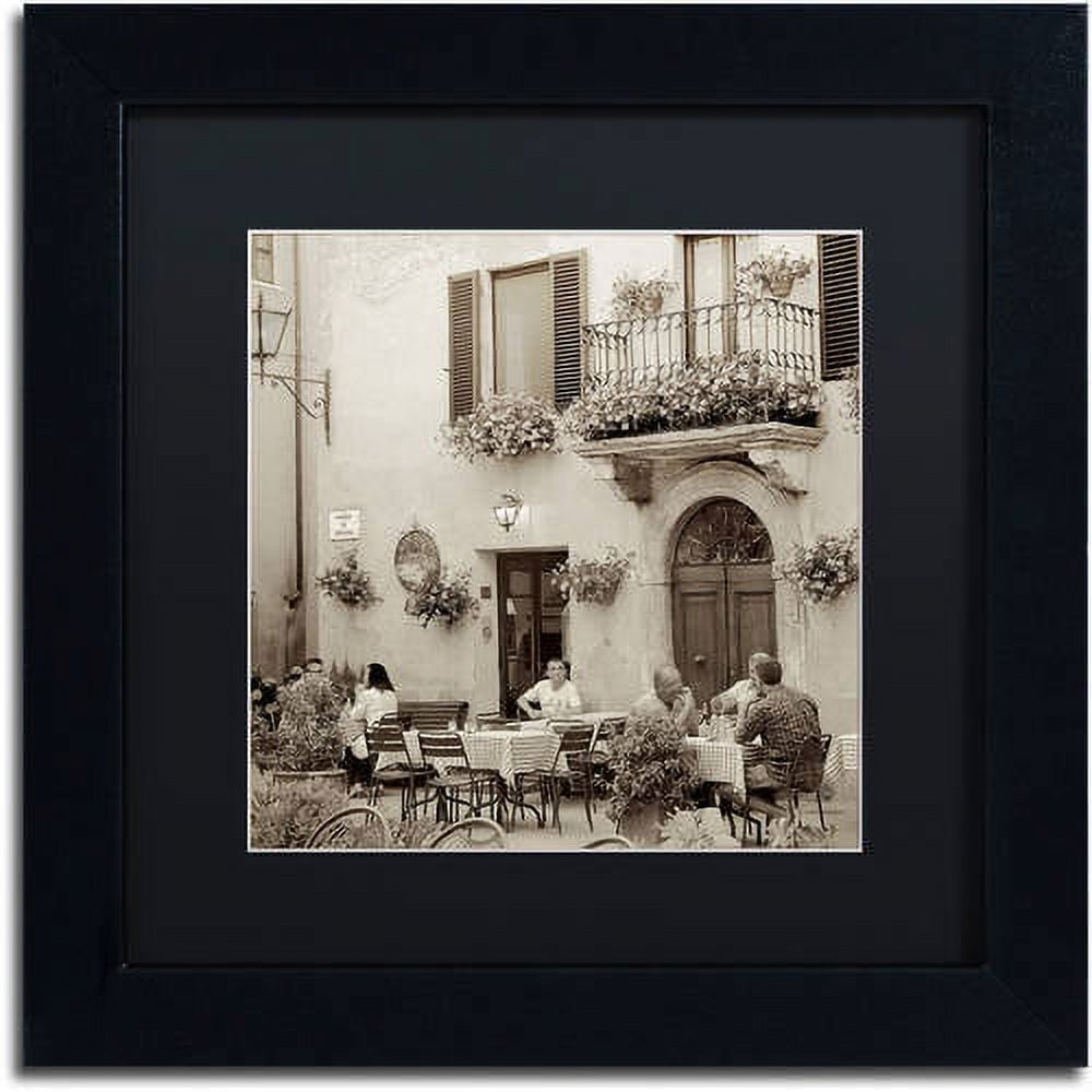 Trademark Fine Art "Tuscany Caffe VI" Canvas Art by Alan Blaustein, Black Matte, Black Frame